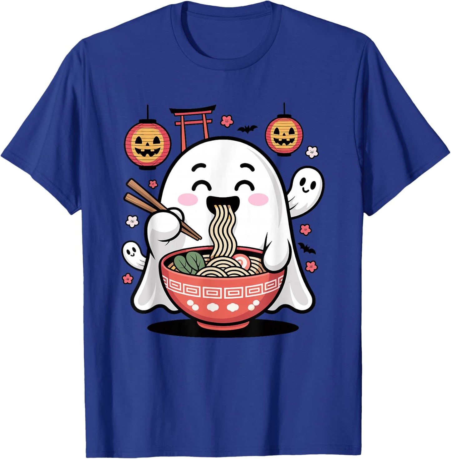 Mignon fantôme Mangeant Ramen Halloween Kawaii Effrayant T-Shirt - T-Shirt | Royal