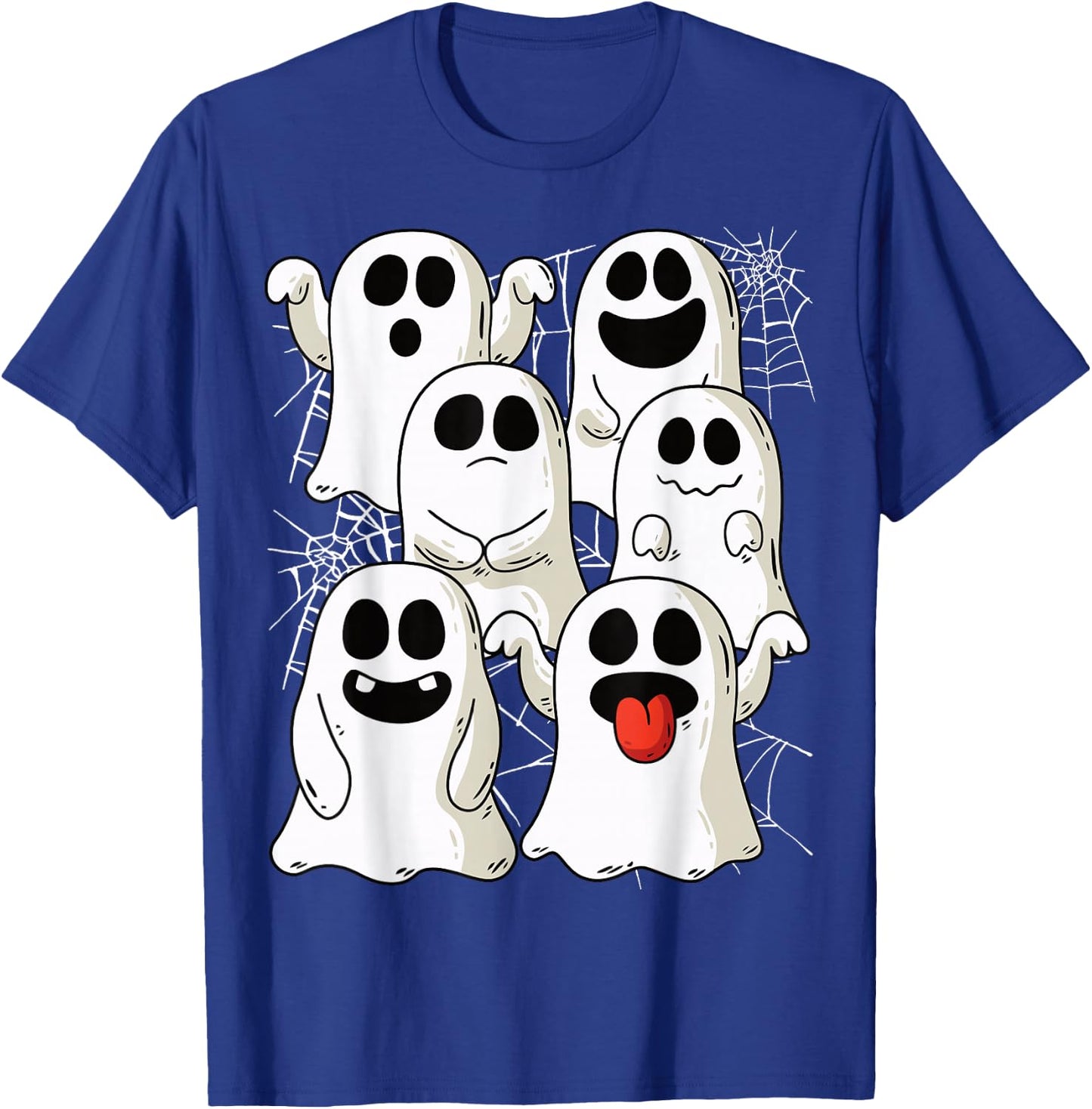 Halloween Ghost & Ghost Outfit with Spider Webs , black T-Shirt - T-Shirt | Royal