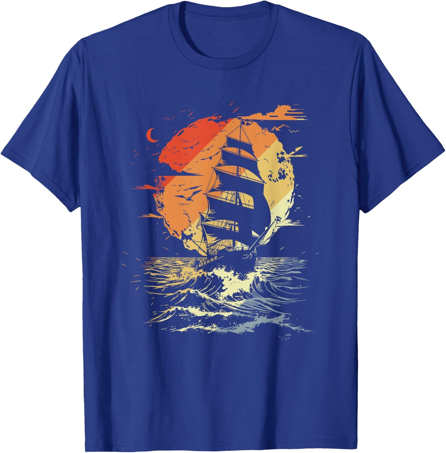 Retro Segelgrafik Segler Segelschiff T-Shirt - T-Shirt | Royal