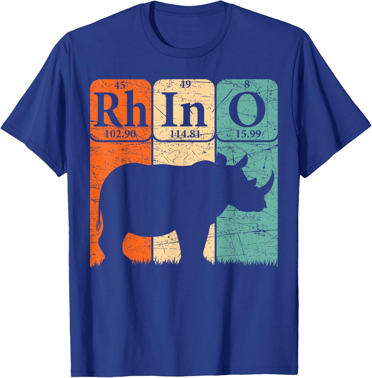 Rhino Periodic Table Elements Rhino Lover Rhinoceros Retro T-Shirt - T-Shirt | Royal