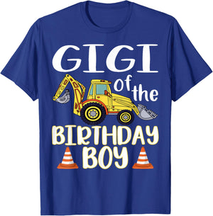 Gigi of The Birthday for Boy Excavator Construction Truck T-Shirt - T-Shirt | Royal
