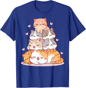 Cat Cute Kitty Anime Kawaii Gifts Women Cat Lover T-Shirt - T-Shirt | Royal