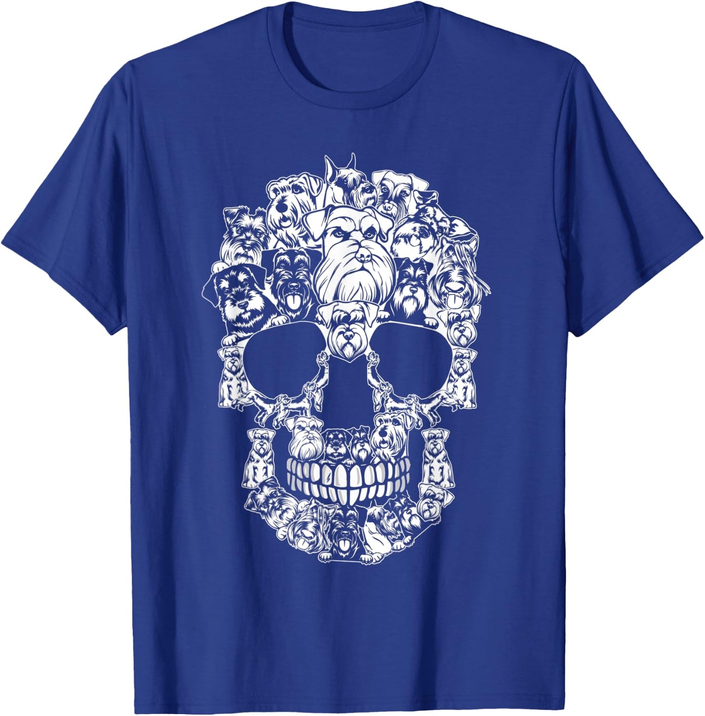 Matching Family Schnauzer Dog Skull Costume Halloween Women Kids T-Shirt - T-Shirt | Royal