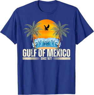 Gulf of Mexico Since 1672 Vintage Beach Gulf of Mexico Retro T-Shirt - T-Shirt | Royal