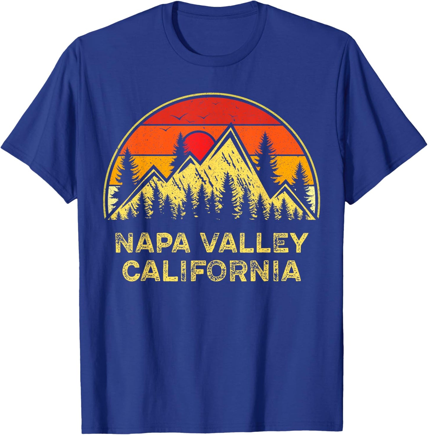Vintage Napa Valley California CA Mountains Hiking Souvenir T-Shirt - T-Shirt | Royal