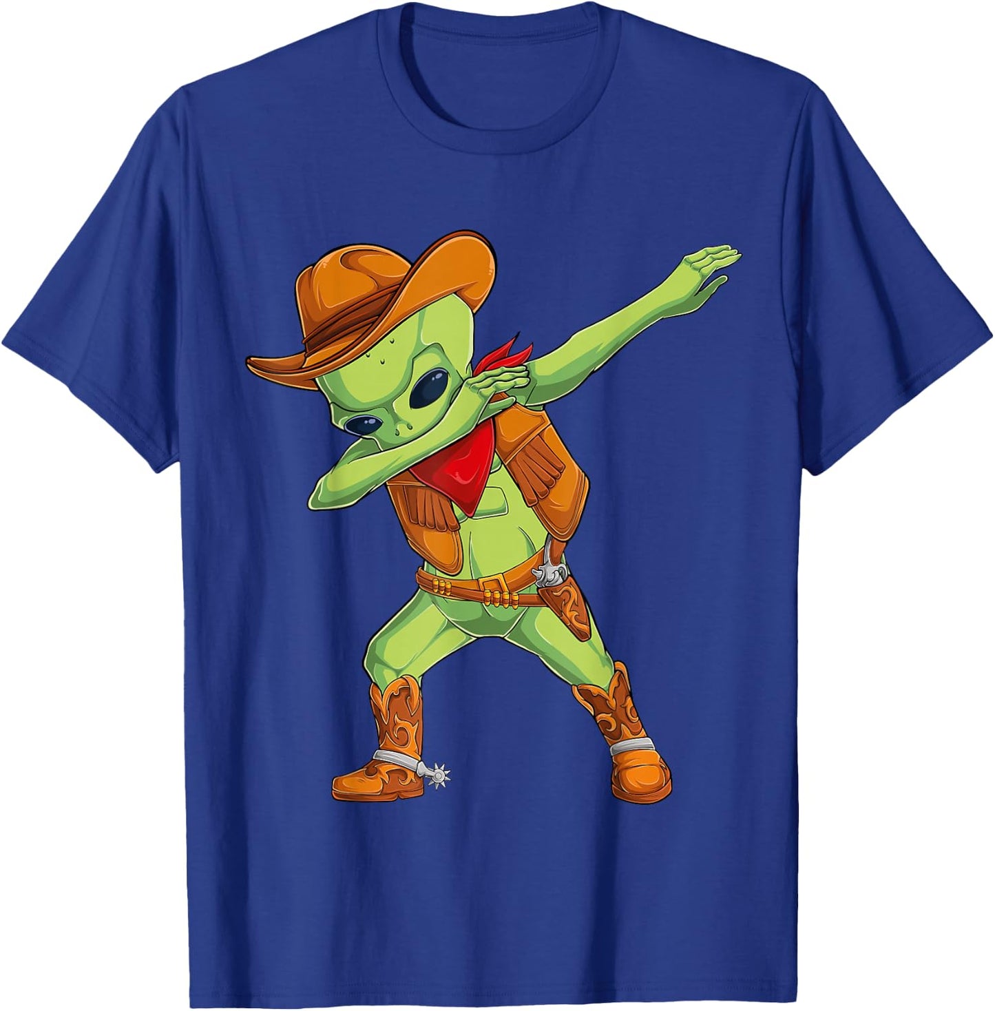 Dabbing alien cowboy costume Halloween kids UFO cosplay men T-Shirt - T-Shirt | Royal