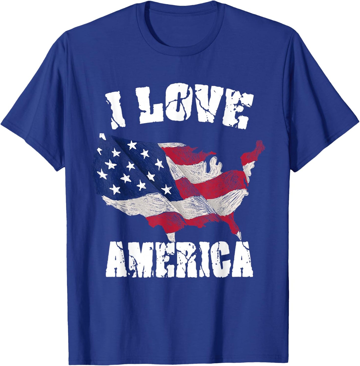 I Love America USA 4th of July Gift T-Shirt - T-Shirt | Royal