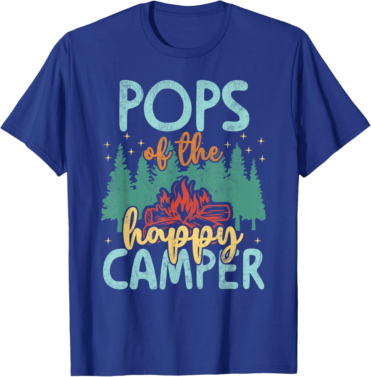 Pops of Happy Camper 1st Birthday Party Retro Pops T-Shirt - T-Shirt | Royal