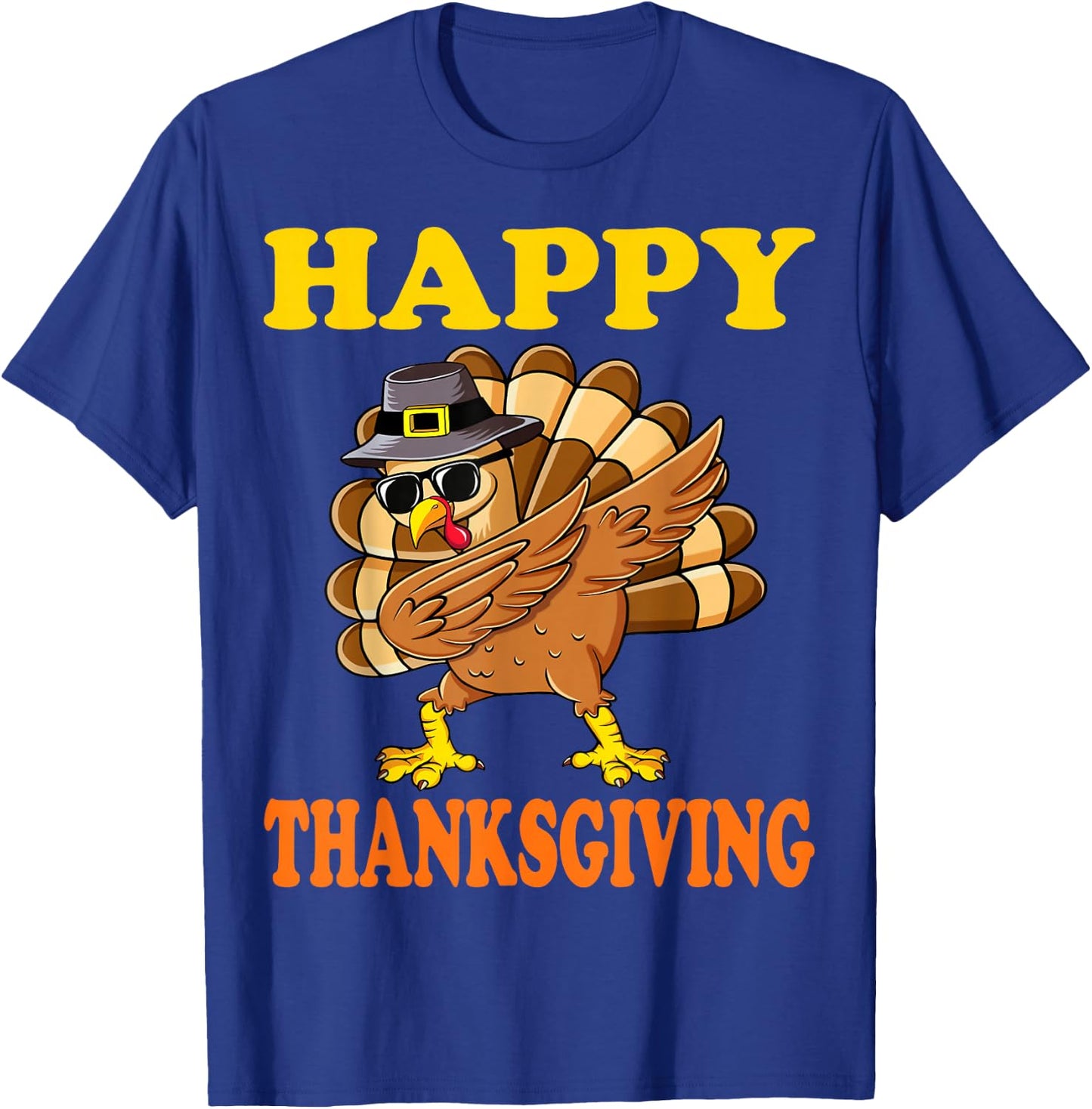 Happy Thanksgiving Funny Turkey Family Dinner Thanksgiving T-Shirt - T-Shirt | Royal