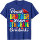 Funny Proud Brother of a Class of 2024 5th Grade Graduate T-Shirt - T-Shirt | Royal