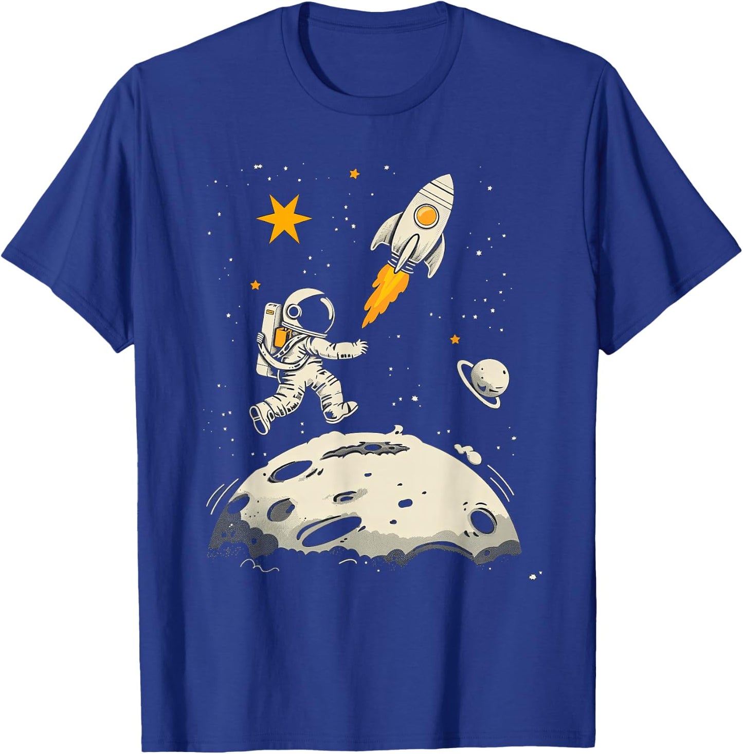 Weltraum Rakete und Astronaut Raumschiff Kinder T-Shirt - T-Shirt | Royal