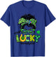 One Lucky Hairstylist Messy Bun Women St Patrick's Day T-Shirt - T-Shirt | Royal
