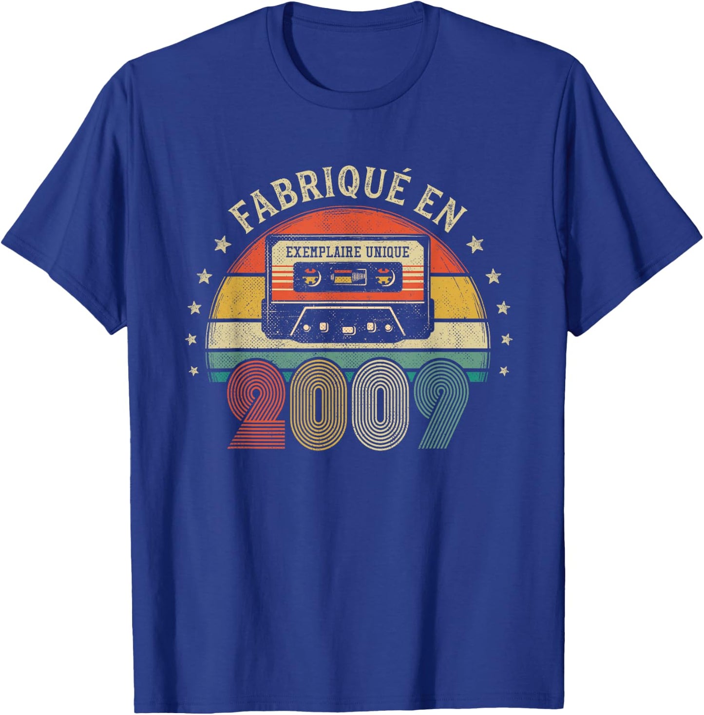 Fabriqué en 2009 Vintage Cassette - Cadeau Anniversaire 2009 T-Shirt - T-Shirt | Royal