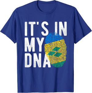 It's in My DNA St. Vincent and The Grenadines Flag T-Shirt - T-Shirt | Royal