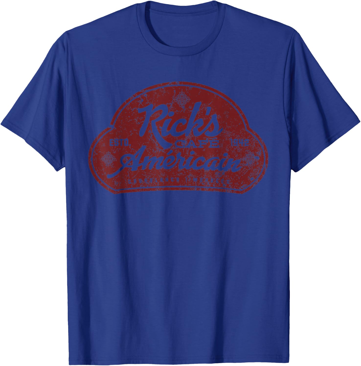 Vintage Ricks Coffee Americain 1942 Distressed T-Shirt - T-Shirt | Royal