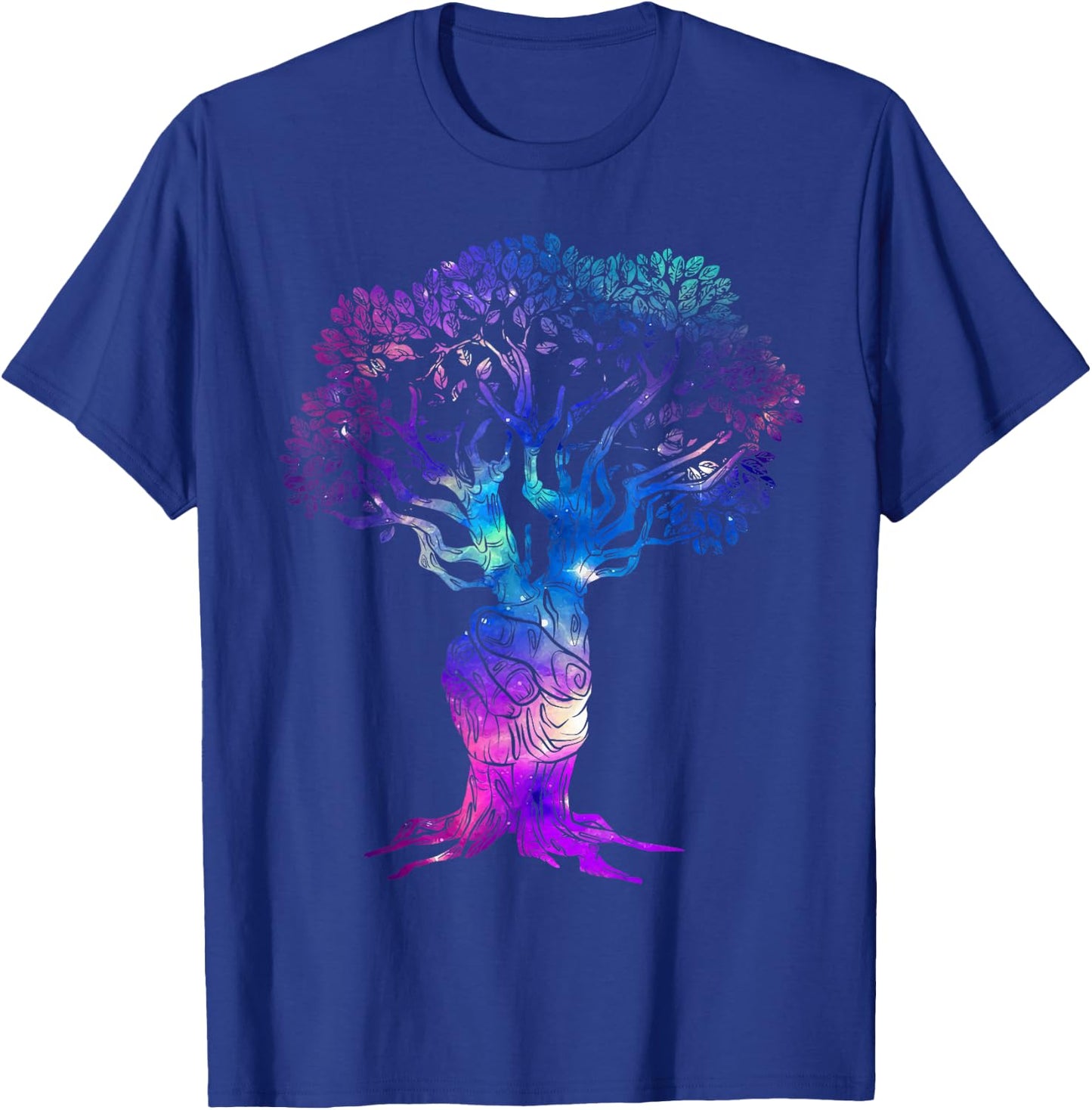 Tree of Peace Hand Sign Retro Tree of Life 60s 70s Vibe Tree T-Shirt - T-Shirt | Royal