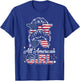 All American Girl Messy Bun USA Patriotic Style T-Shirt - T-Shirt | Royal