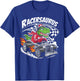 Funny Dinosaur Racer Racing Racersaurus Kids Boys T-Shirt - T-Shirt | Royal