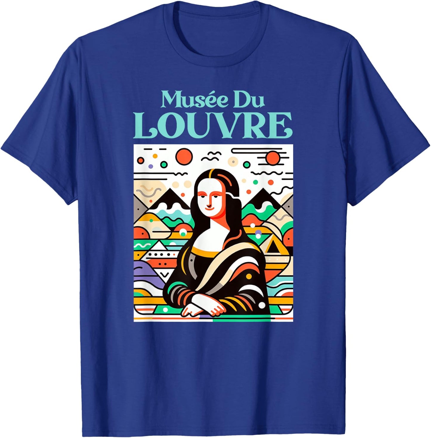 Louvre Museum Art Deco Mona Lisa , Black, S T-Shirt - T-Shirt | Royal