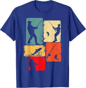Fishing Fisherman Man Child , Black T-Shirt - T-Shirt | Royal