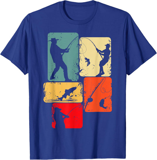 Fishing Fisherman Man Child , Black T-Shirt - T-Shirt | Royal