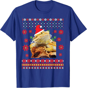 Bearded Dragon Ugly Christmas Sweater T-Shirt - T-Shirt | Royal