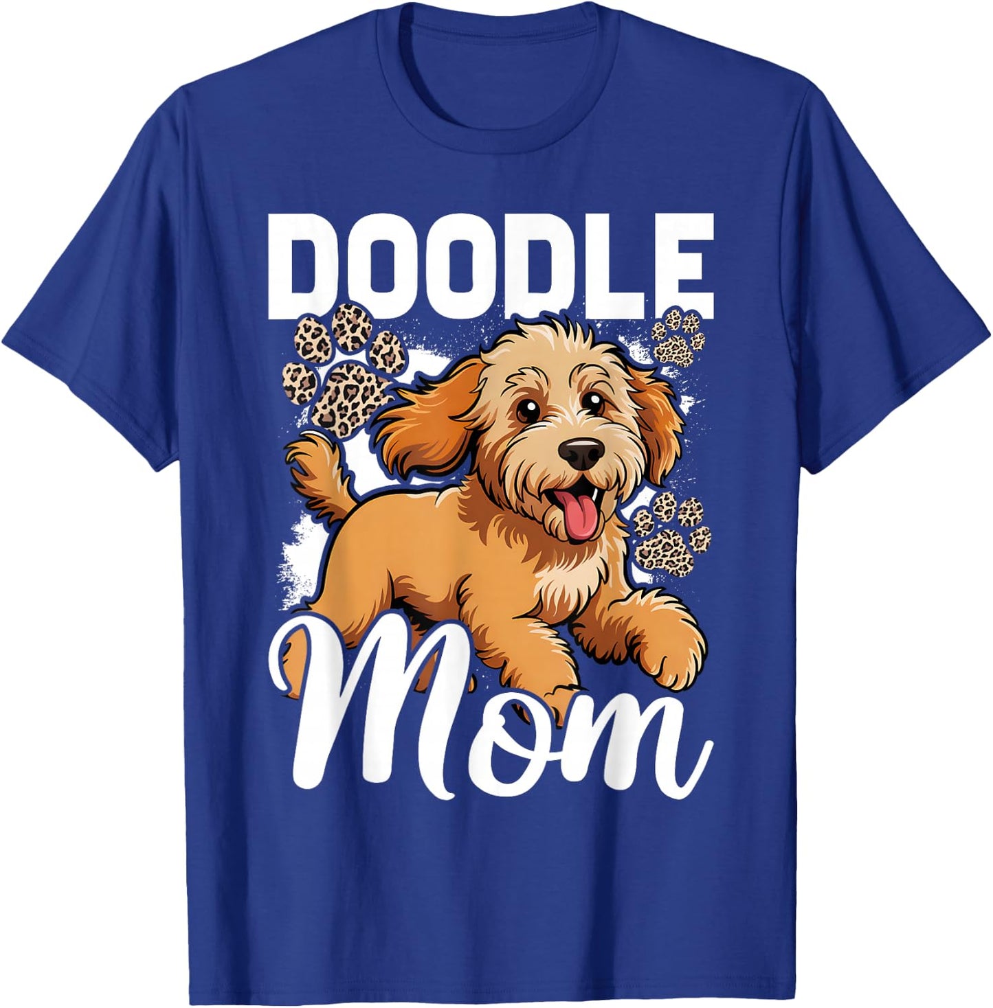 Vintage Doodle Mom Bleached Leopard Golden Doodle Mom T-Shirt - T-Shirt | Royal