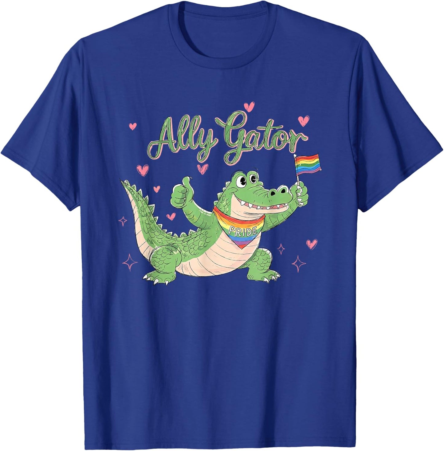 Proud Ally Gator Pride Month LGBTQ Alligator Rainbow Flag T-Shirt - T-Shirt | Royal