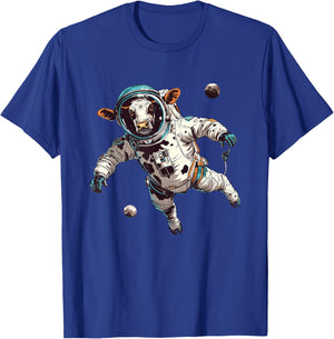 Funny Cow Astronaut in Space T-Shirt - T-Shirt | Royal