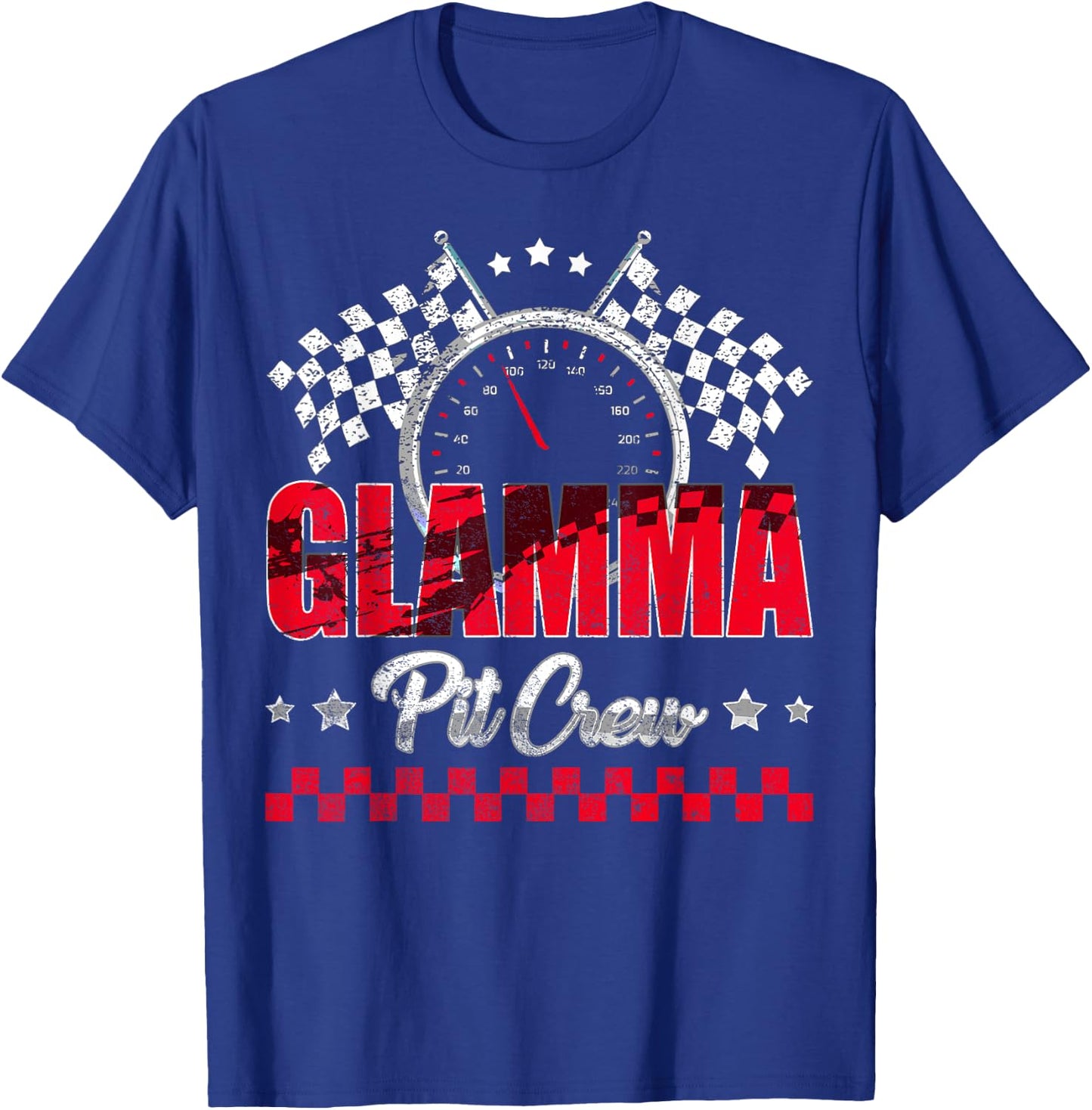 Race Car Birthday Party Racing Family Glamma Pit Crew T-Shirt - T-Shirt | Royal