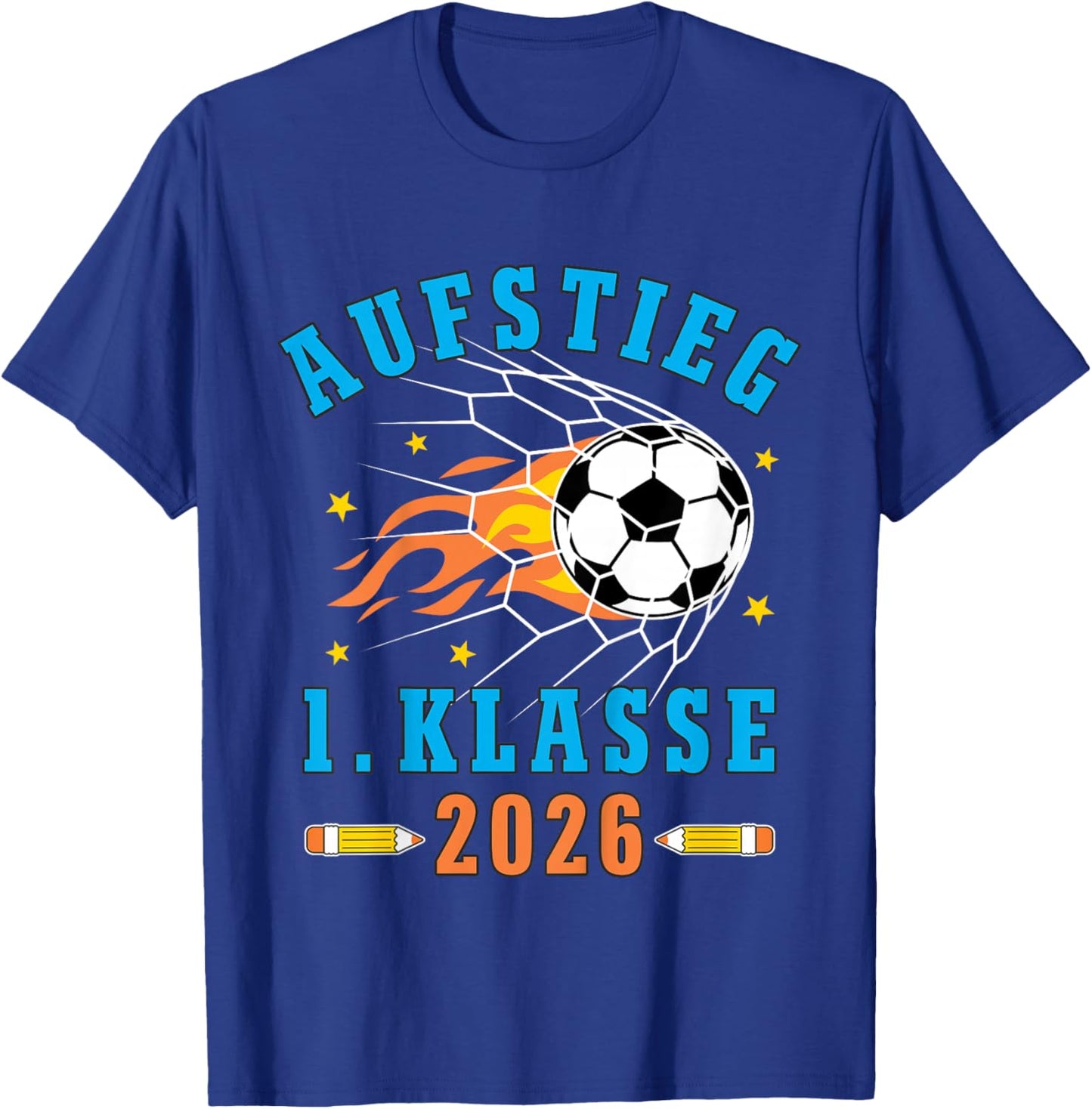 Kinder Schulkind 2026 Einschulung Erste Klasse Fußball Jungen T-Shirt - T-Shirt | Royal