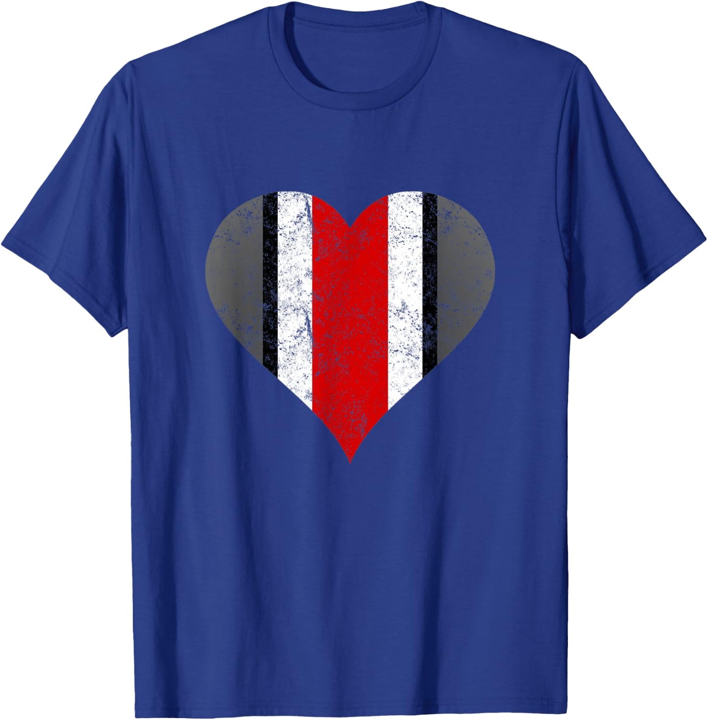 State of Ohio Pride Striped Distressed Graphic Design T-Shirt - T-Shirt | Royal