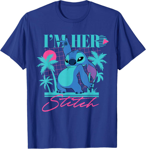 Disney Stitch Retro '90s Couples Matching I'm Her Stitch , Black, S
