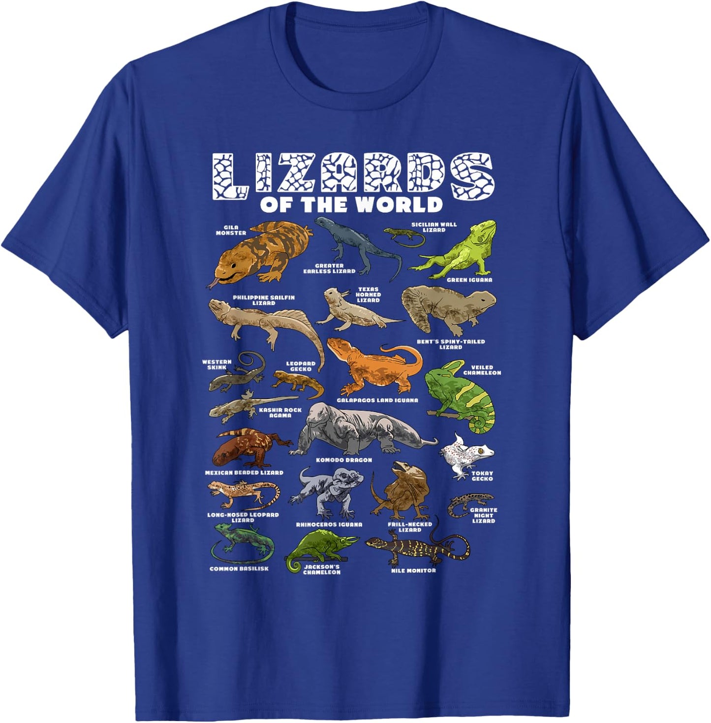 Lizard Shirt Lizards Animal of the World Reptile Herpetology T-Shirt - T-Shirt | Royal