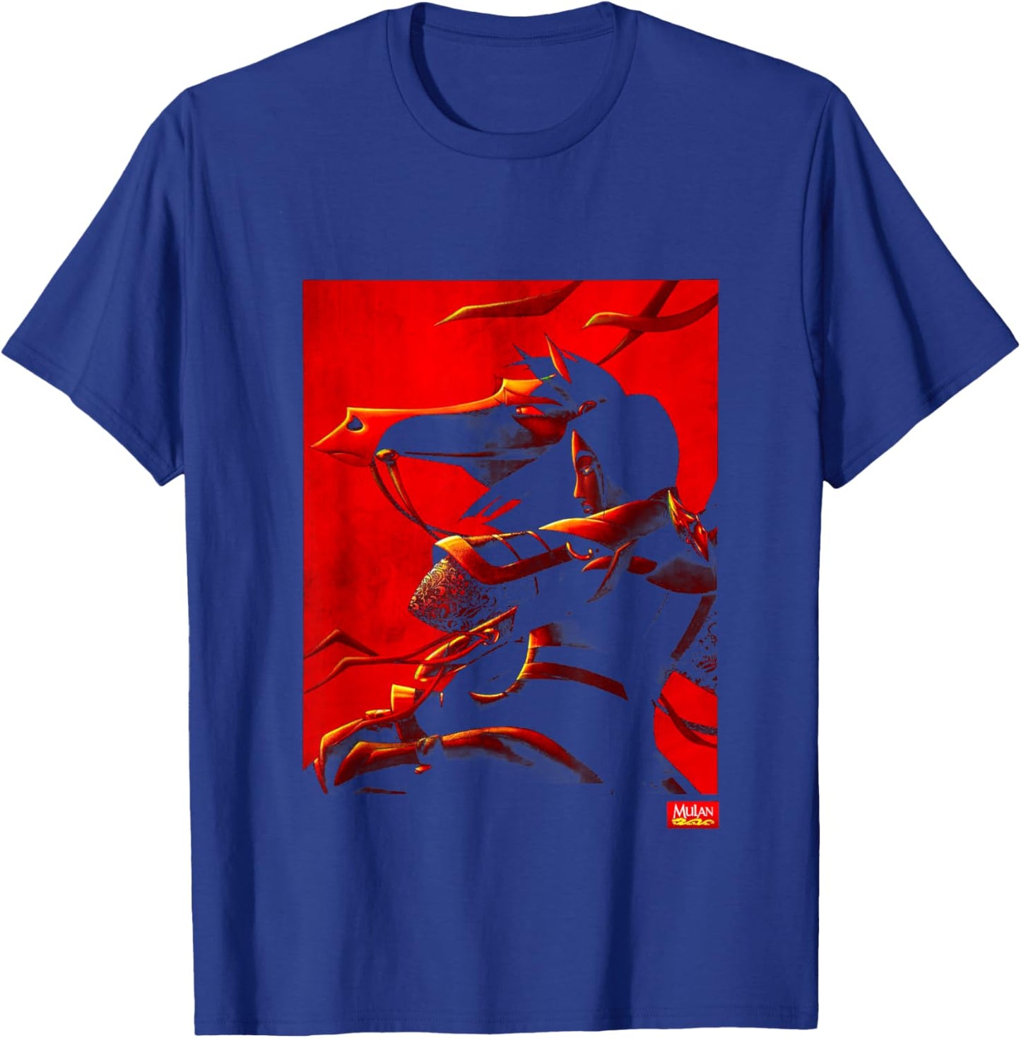 Disney Mulan and Khan Red Poster Graphic T-Shirt - T-Shirt | Royal