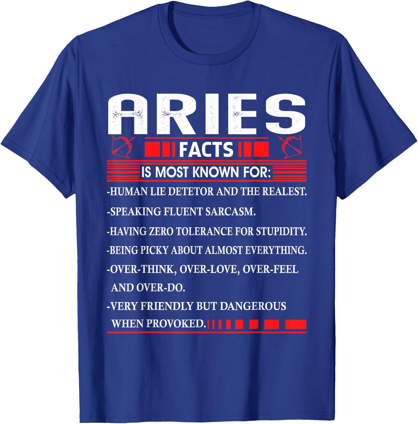 Aries Zodiac Birthday Aries Facts Gift Funny Small T-Shirt - T-Shirt | Royal
