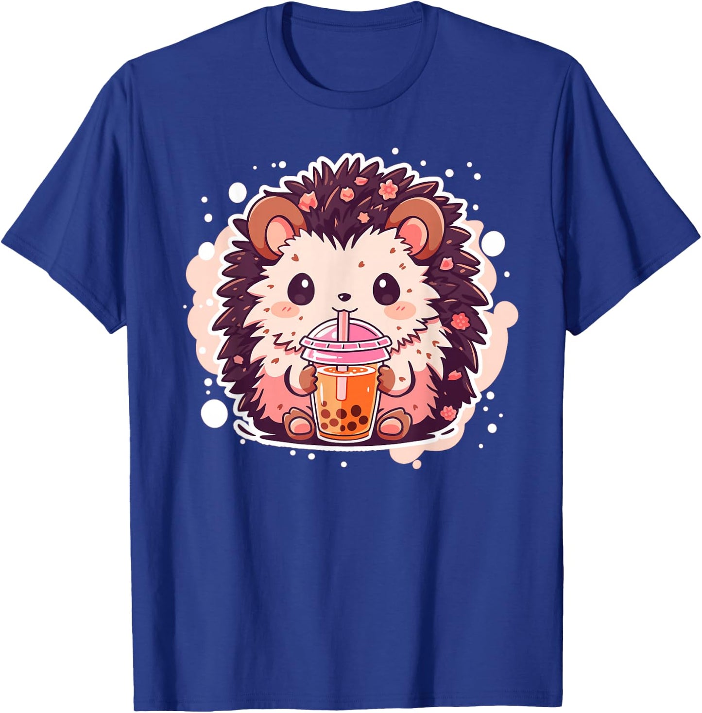 Kawaii Hedgehog drinks Bubble Tea Hedgehogs Boba T-Shirt - T-Shirt | Royal