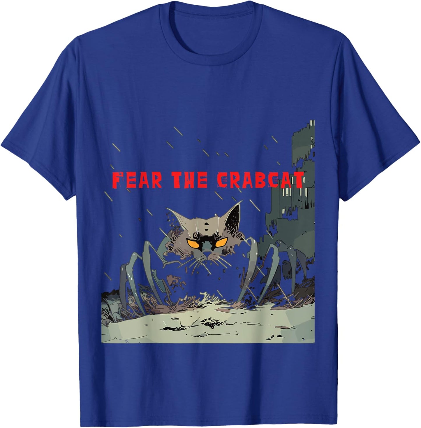 Fear the Crabcat - Funny Crab cat Cryptid Cryptozoology T-Shirt - T-Shirt | Royal
