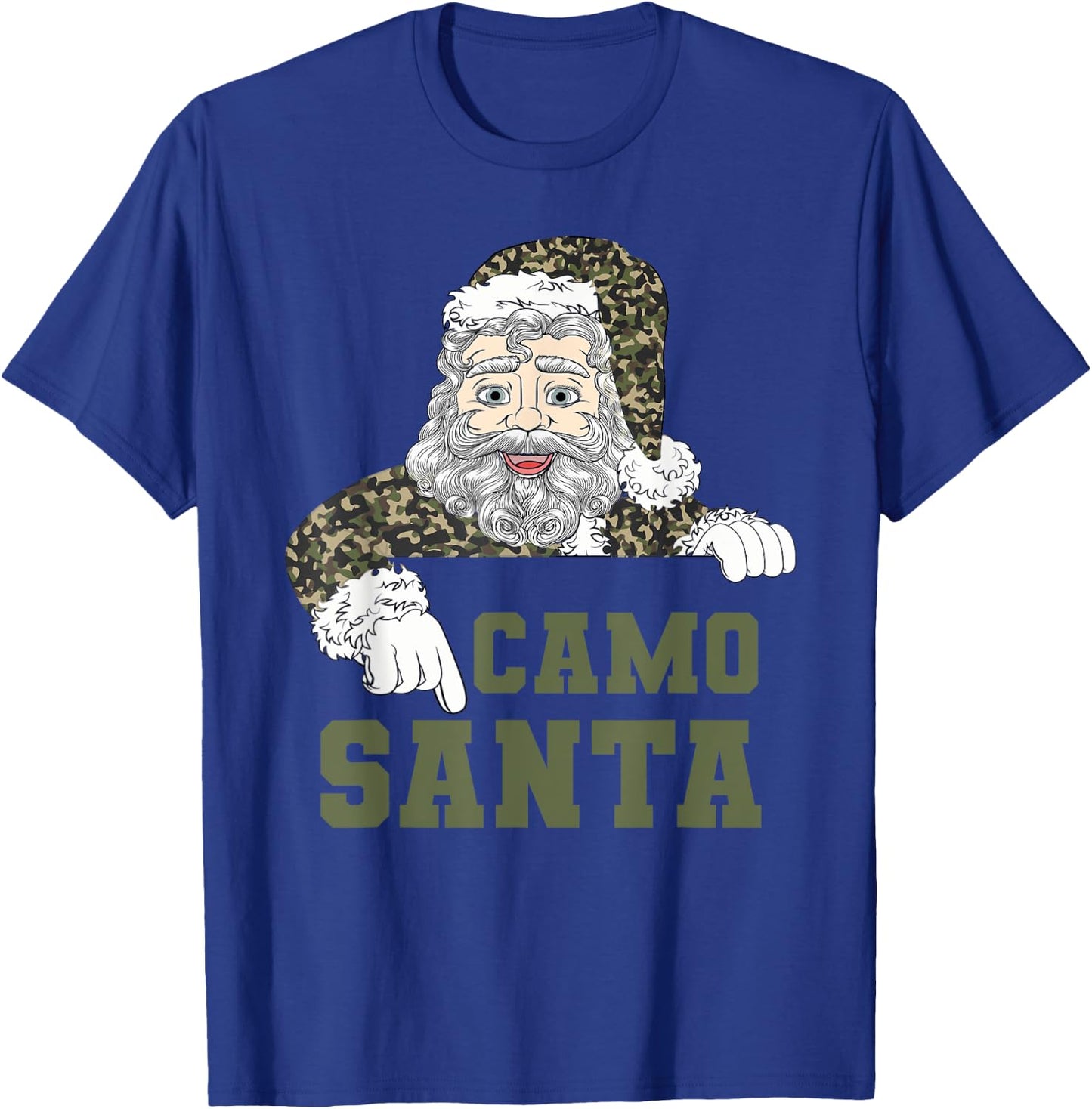 Camoflage Christmas Hunting Santa Camo Military Men Boys T-Shirt - T-Shirt | Royal