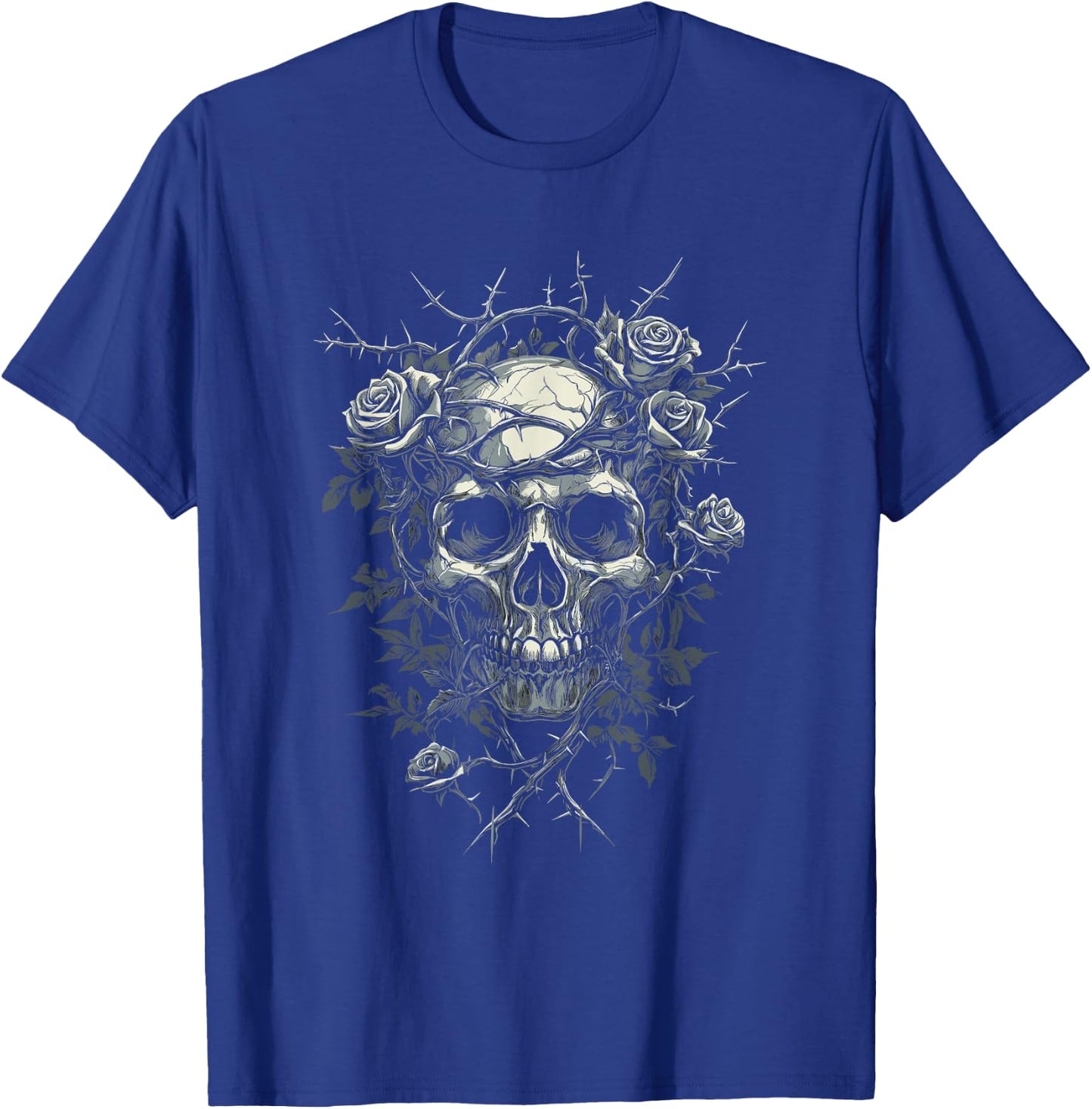 Totenkopf mit Rosen und Dornen - Gothic T-Shirt - T-Shirt | Royal