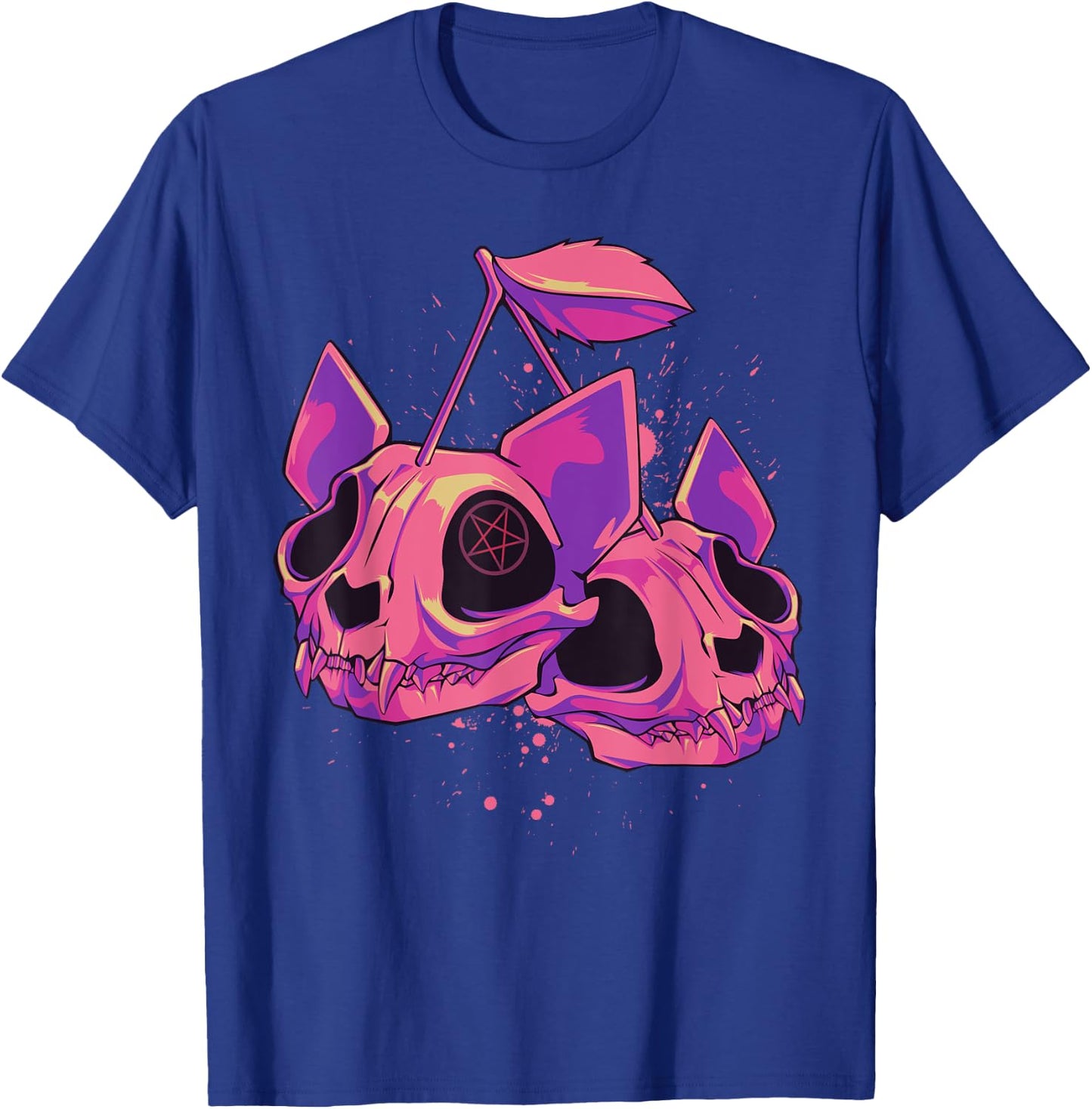 Pastel Goth Soft Grunge Cherry Cat Skulls T-Shirt - T-Shirt | Royal