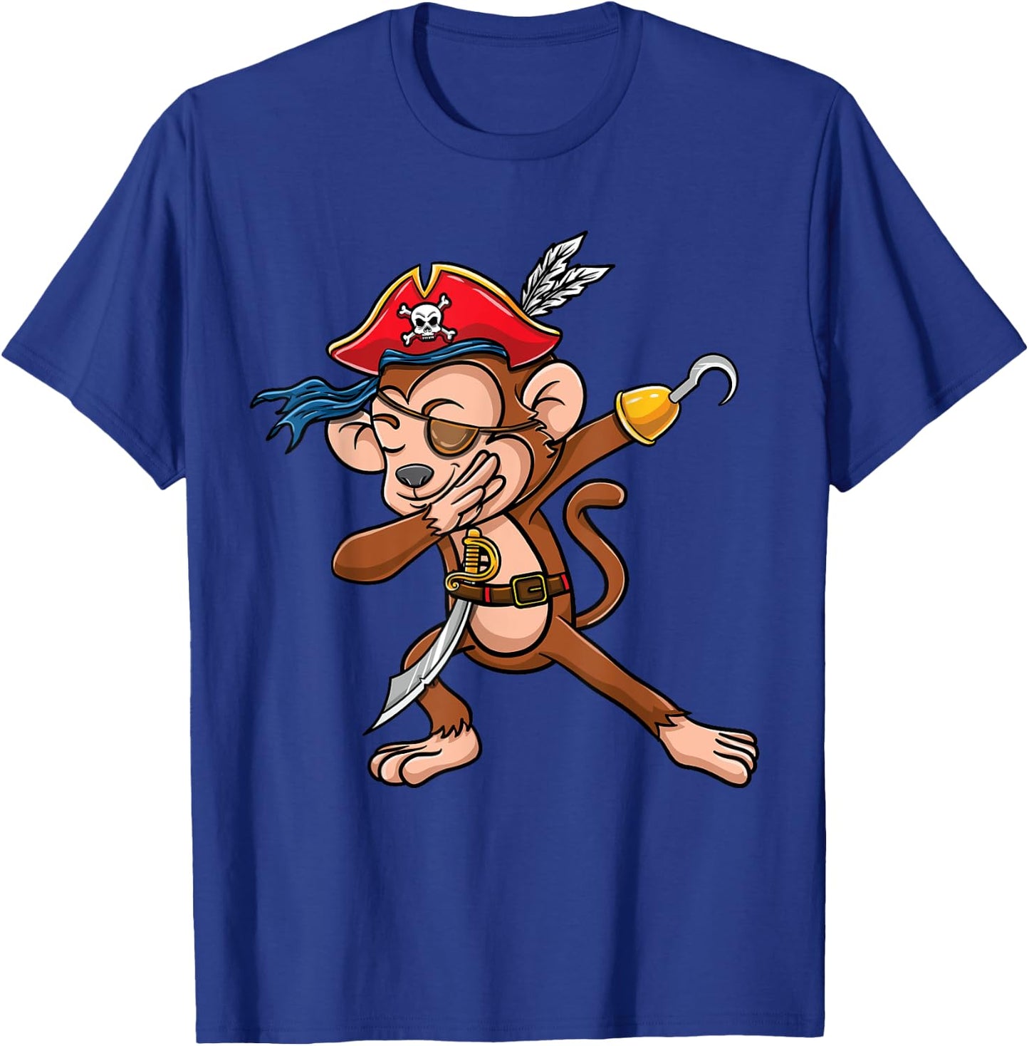 Dabbing Pirate Monkey Halloween T-Shirt - T-Shirt | Royal