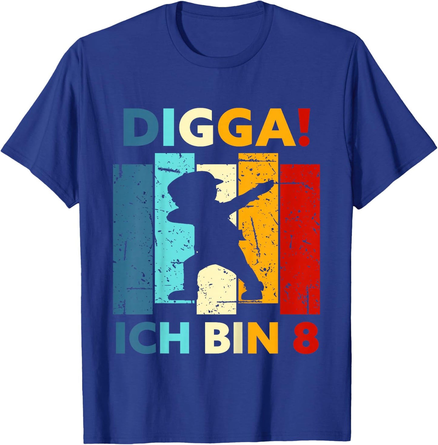 Kids Digga! I Am 8 8th Birthday 8 Years Eight Boys Girls , black T-Shirt - T-Shirt | Royal