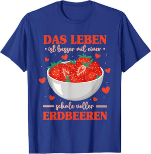 Strawberry Lovers Strawberry Sayings , black T-Shirt - T-Shirt | Royal