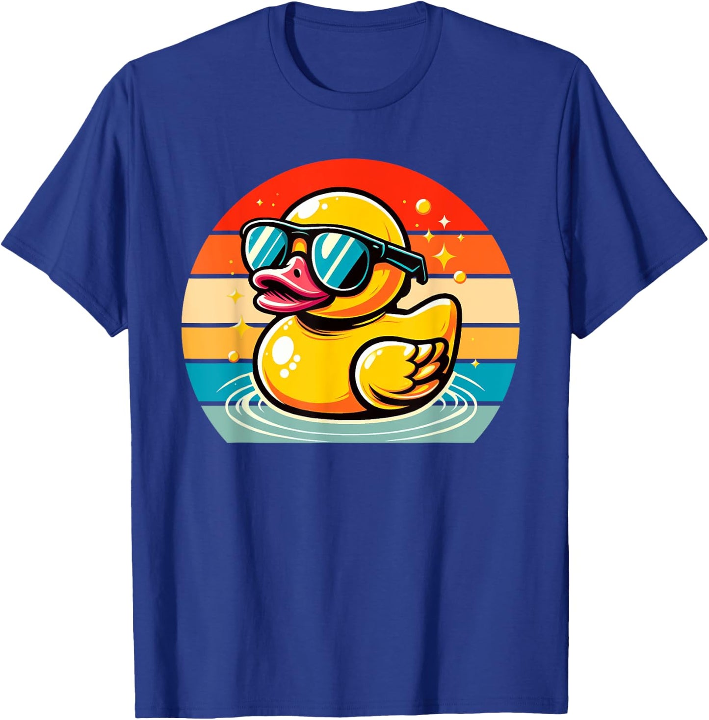 Vintage Duck Gifts Cool Rubber Duck With Sunglasses Duck T-Shirt - T-Shirt | Royal