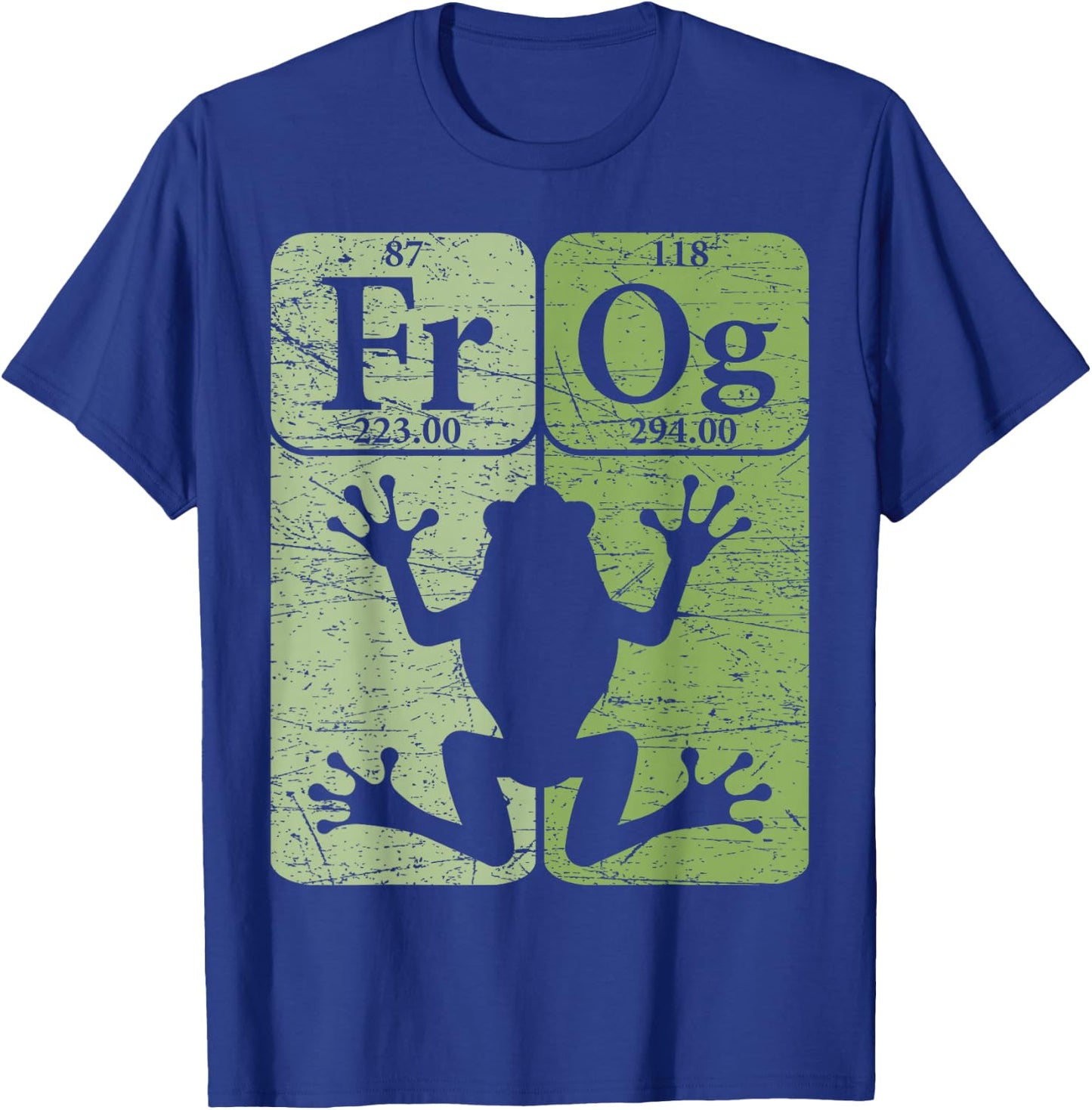 Frog Periodic Table Elements Herpetologist Frog Lover Retro T-Shirt - T-Shirt | Royal
