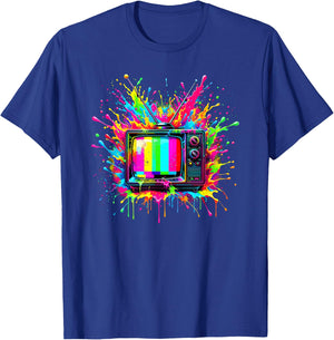 Splash Art Television Vintage TV Retro 70s 80s T-Shirt - T-Shirt | Royal