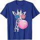 Cool Giraffe with American Flag Sunglasses 4th Of July Gifts T-Shirt - T-Shirt | Royal