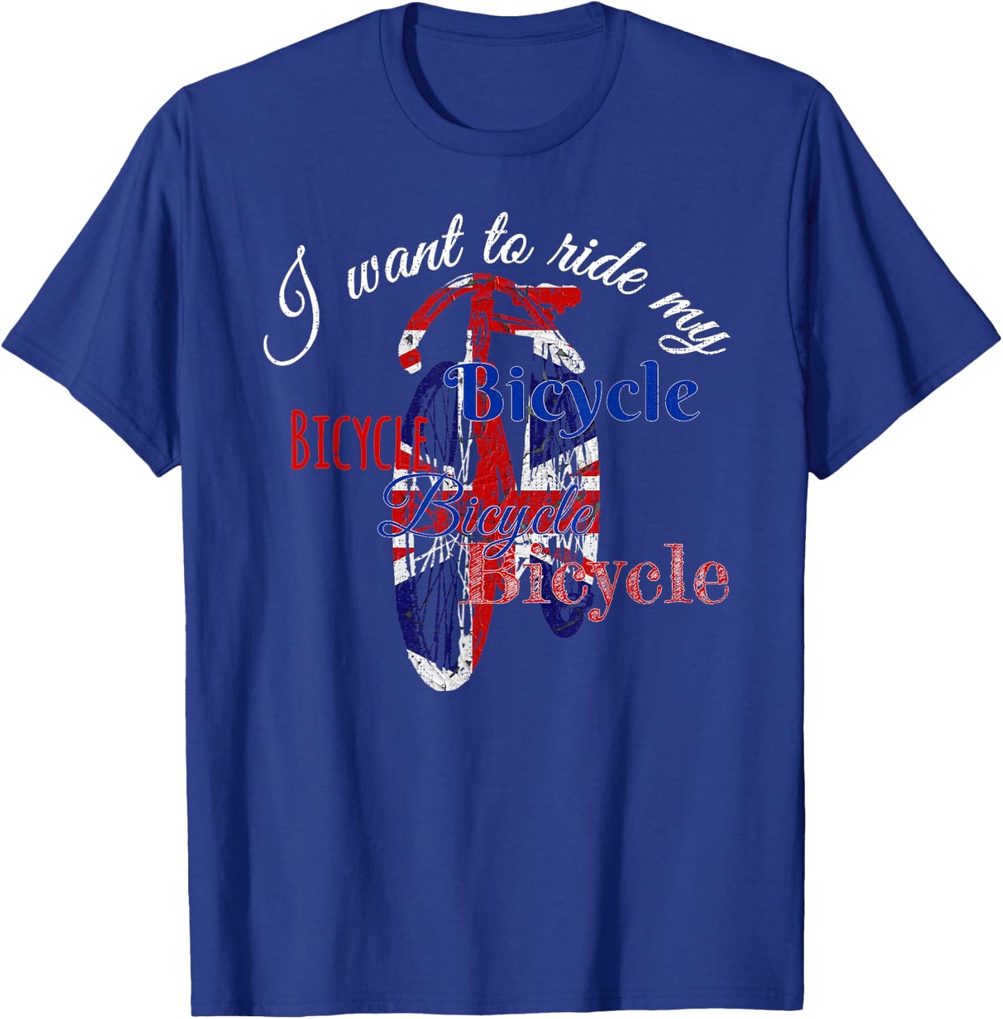 I want to ride my Bicycle, Bicycle Bicycle Queen Pride T-Shirt - T-Shirt | Royal