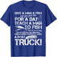 Funny Fishing Teach A Man To Fish T-Shirt - T-Shirt | Royal